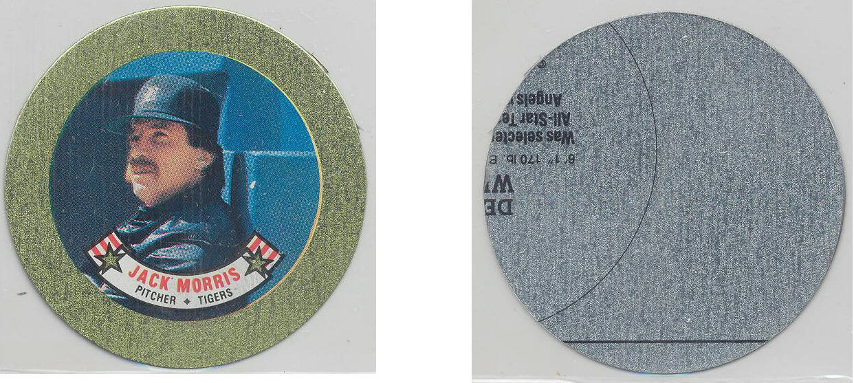 1988 Topps Baseball Coins Metal Proof Discs 021 Jack Morris